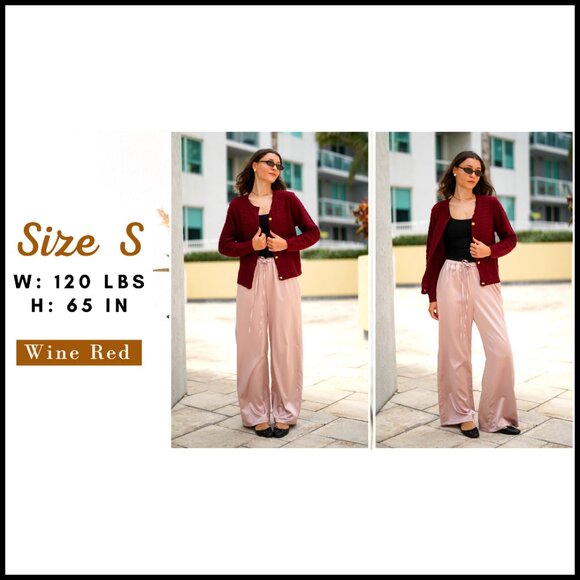 Cropped Cardigan Sweater, Button Front, Chunky Knit, Versatile Outerwear - Picture 7 of 7